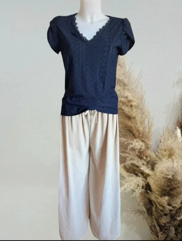 Pantalon fluide beige uni T36/44 femme
